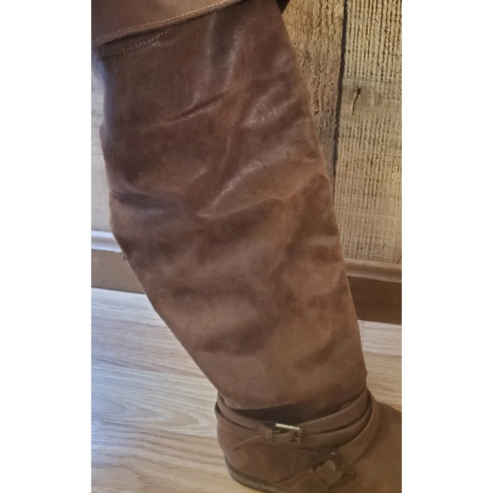 Carlos By Carlos Santana Jada Knee High Slouch Boots‎ Women's Size 7.5 Brown